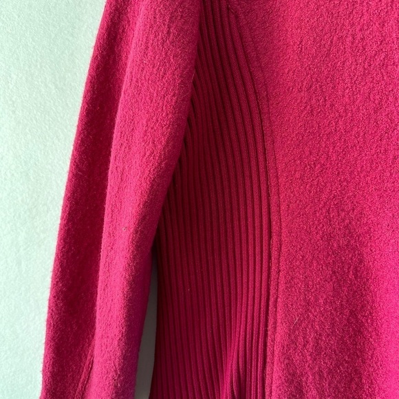 Picadilly Fashions Women's Wool Blend Zip Front Sweater Jacket Fuchsia Large - Picture 4 of 8